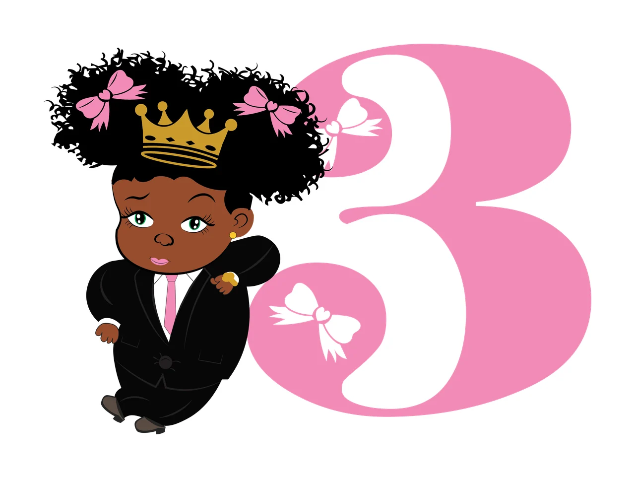 Black 3 Silhouette Of A Figure Next number bow white 1 F16 BABY BIG