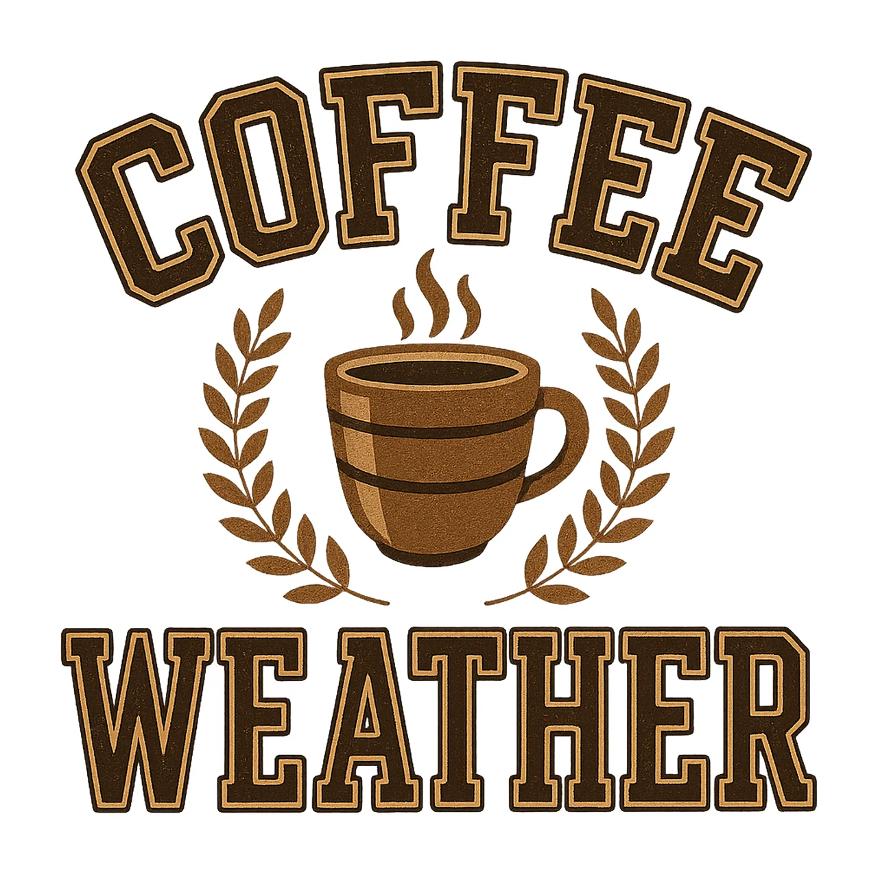 Coffee Weather Winter Sublimation Design Leopard Print