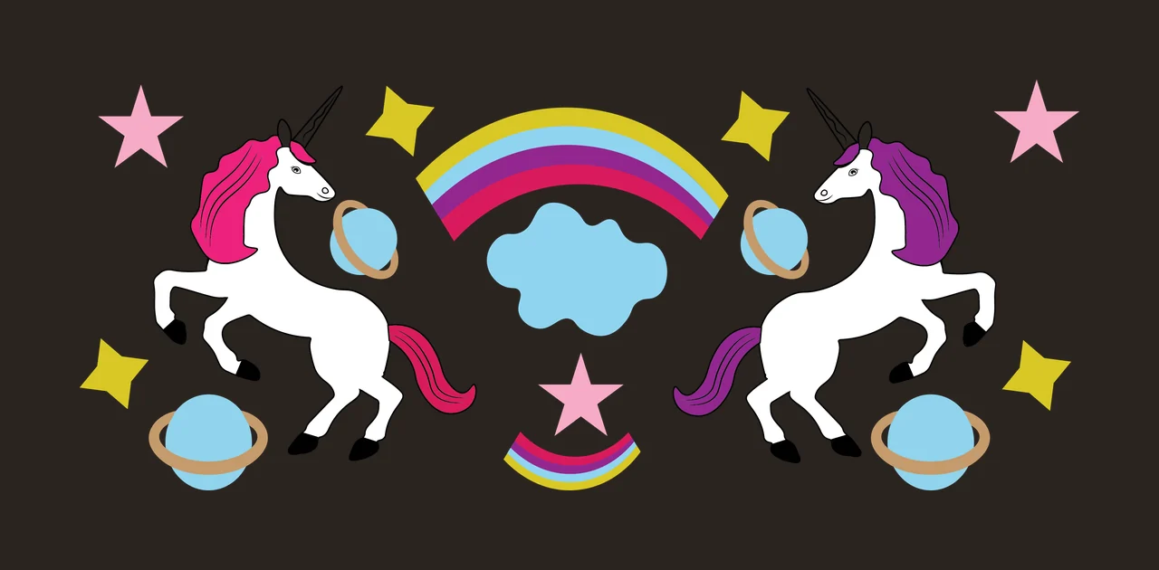 Can Glass Wrap Unicorns With Stars And Planets rearing rainbow contrast preview thumbnail