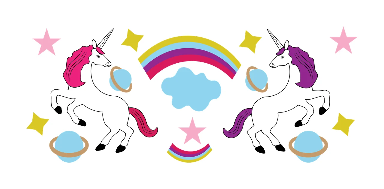 Can Glass Wrap Unicorns With Stars And Planets rearing rainbow