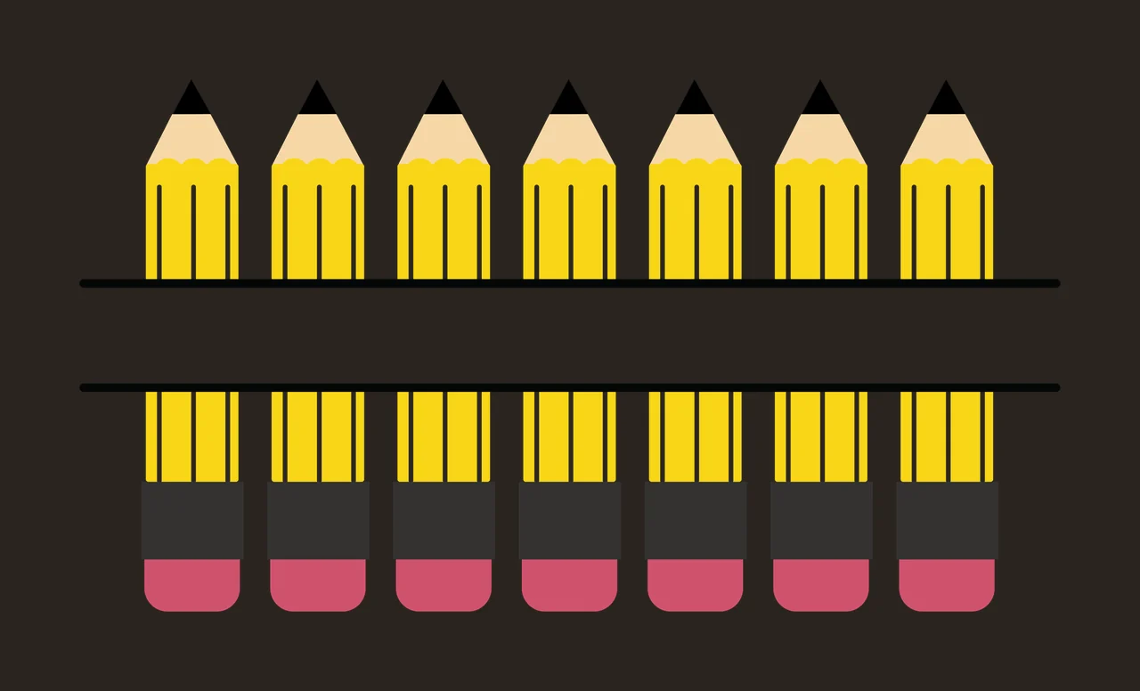 Pencils With Seven And Split Bar erasers stationery row contrast preview thumbnail