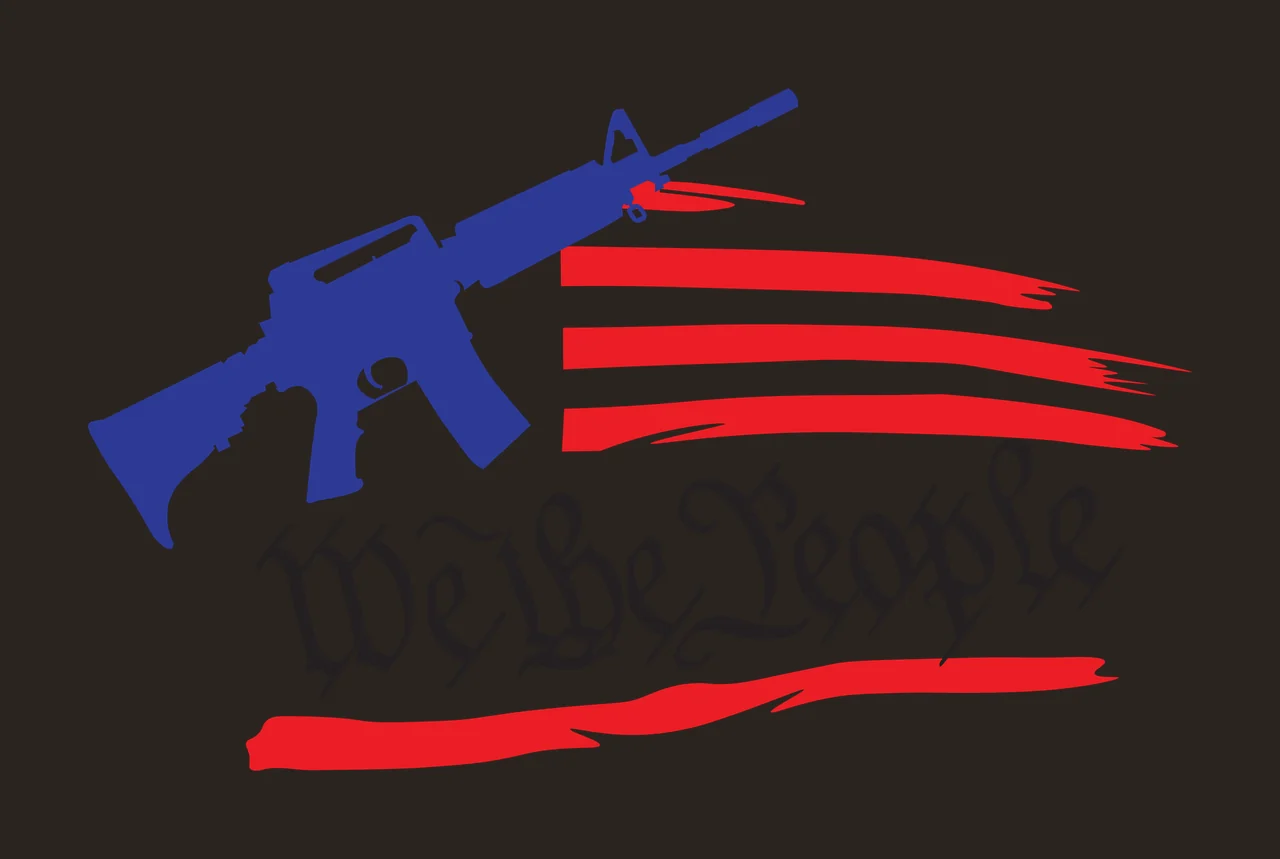 We The People Text With Rifle stripes black white stripe typography contrast preview thumbnail