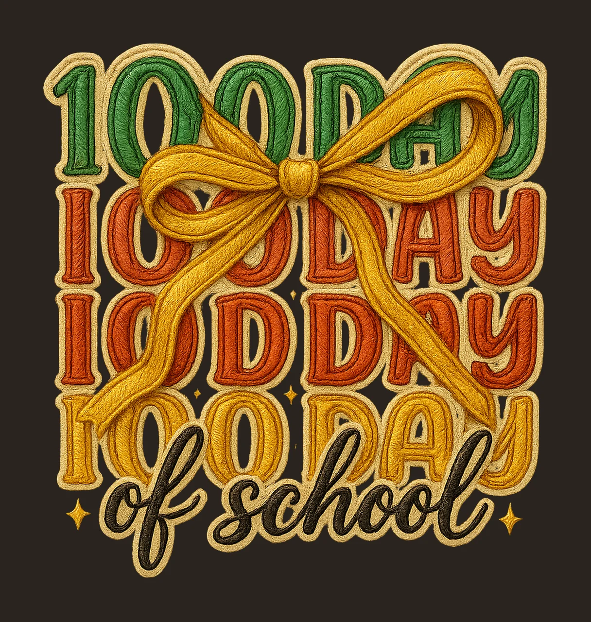 Latch Hook Yarn Crochet Coquette 100 Days Of School Design contrast preview thumbnail