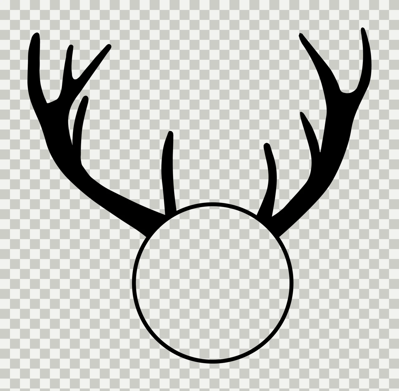 Deer Monogram Hunting Fishing Character 12 hunter buck antlers transparency and detail preview thumbnail