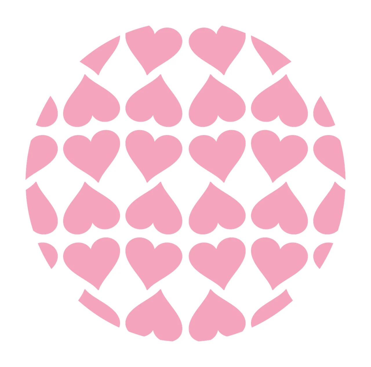 Keychain Heart Pattern In Black Circle hearts silhouette white