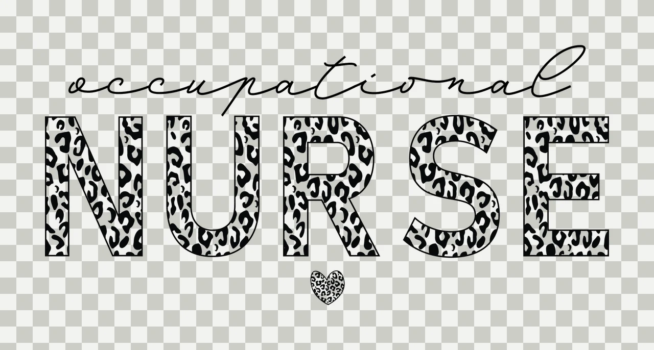 Occupational Nurse Script And Leopard Text Display Heart Graphic transparency and detail preview thumbnail
