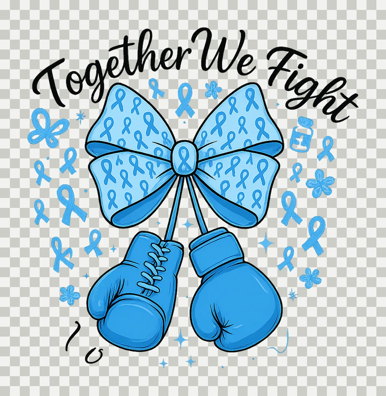 Blue Ribbon Month Blue Ribbon Awareness Digital Design transparency and detail preview thumbnail