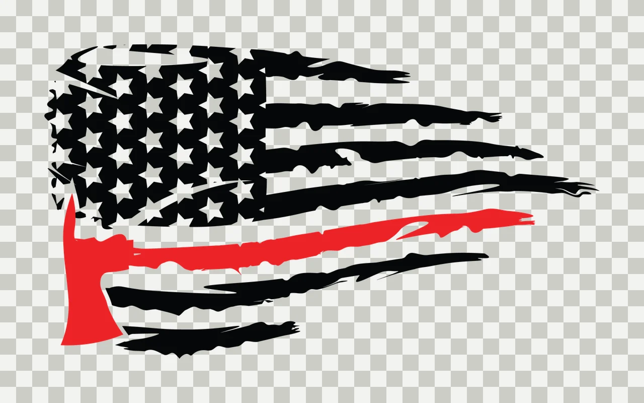 Flag A Horizontal Distressed Striped With Hatchet Variation transparency and detail preview thumbnail