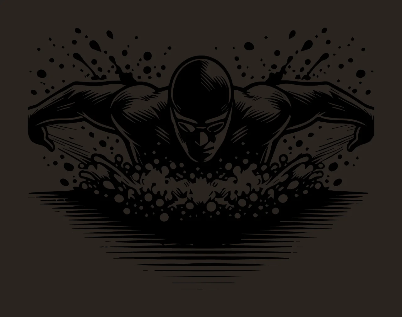 Swimming Swimmer In Butterfly Stroke With Splash water splashes contrast preview thumbnail