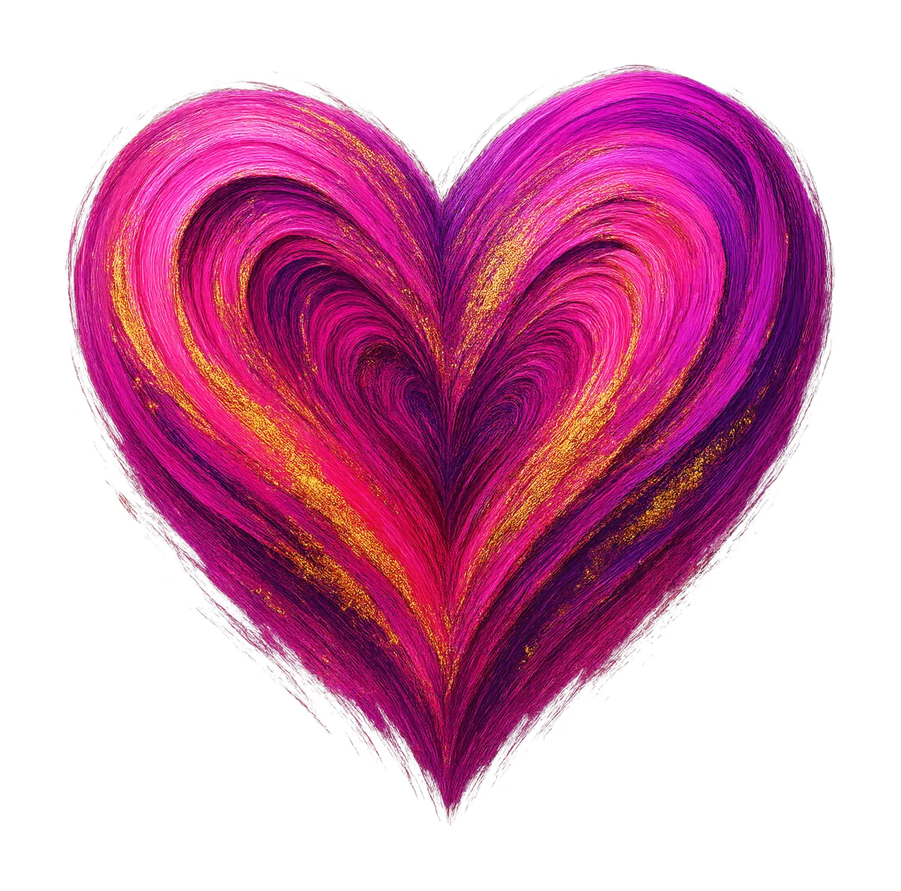 Valentines Day Heart Brushstroke Retro Valentine Pink Love