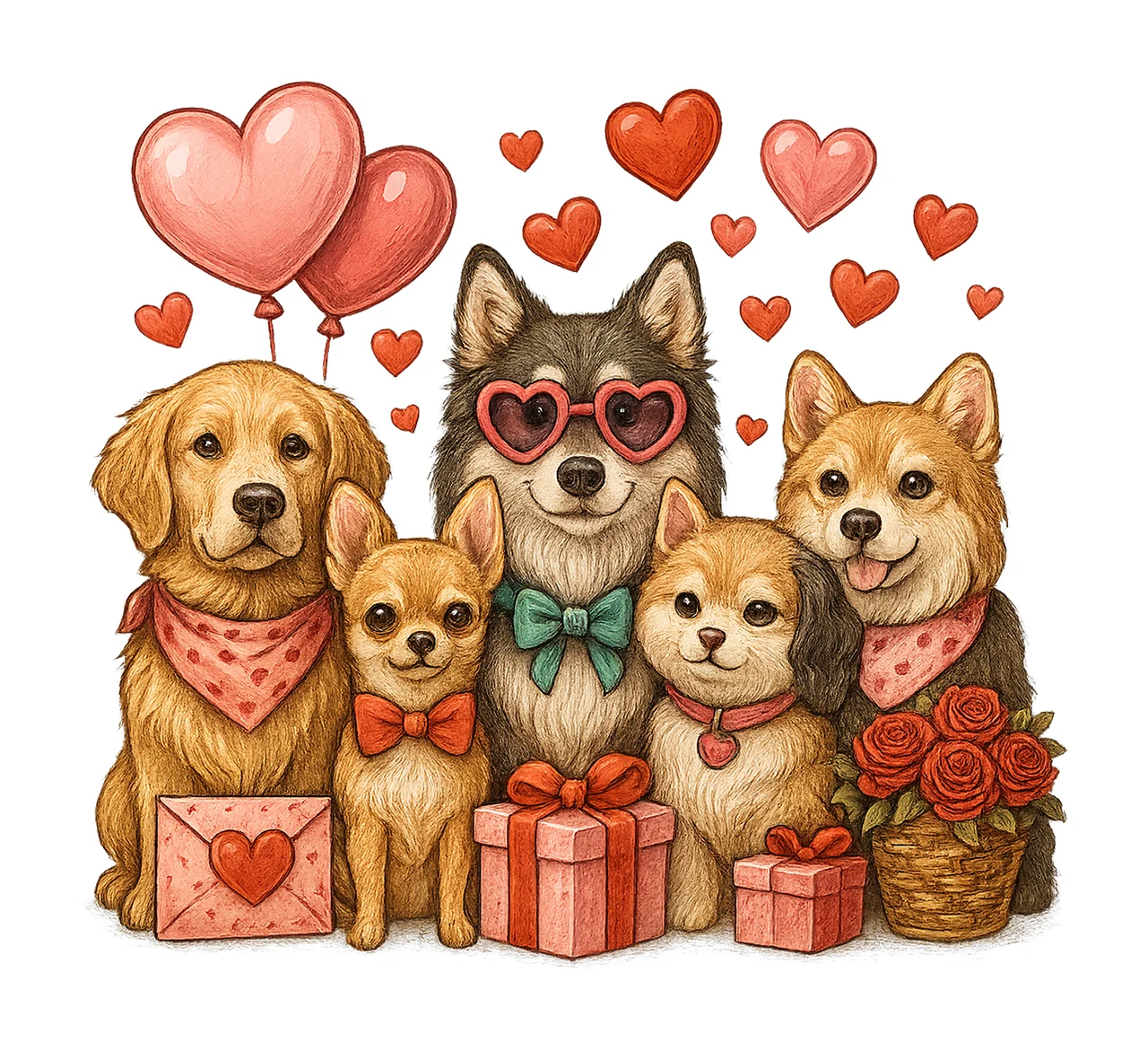 Dog Valentine Dog Mom Paw Print Heart Design Valentines Day