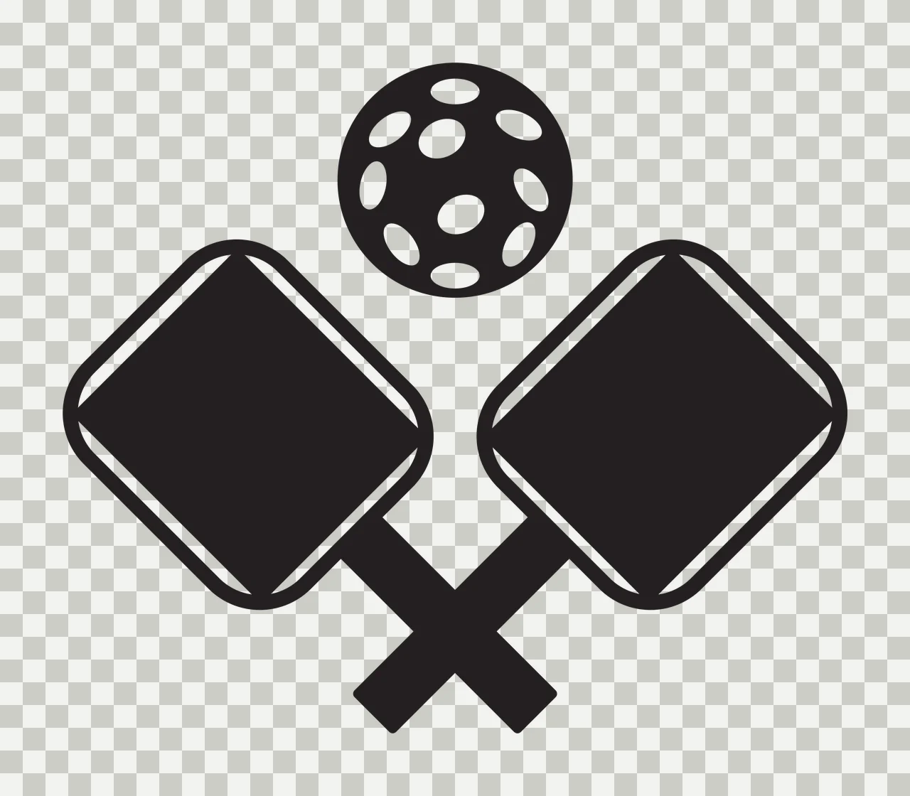 Crossed Paddles And Pickleball Graphic sports equipment crossing transparency and detail preview thumbnail