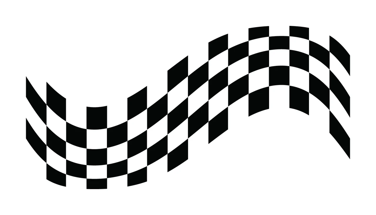 Race Wavy Checkered Flag Pattern In Black waving squares wave