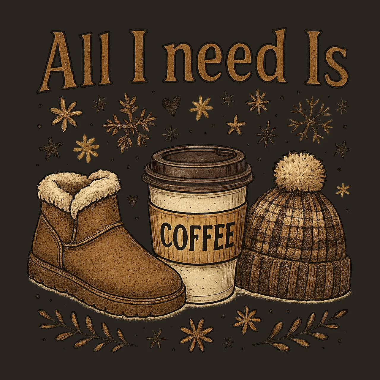 All Need Is Coffee Fall Sublimation Design Cozy Autumn contrast preview thumbnail