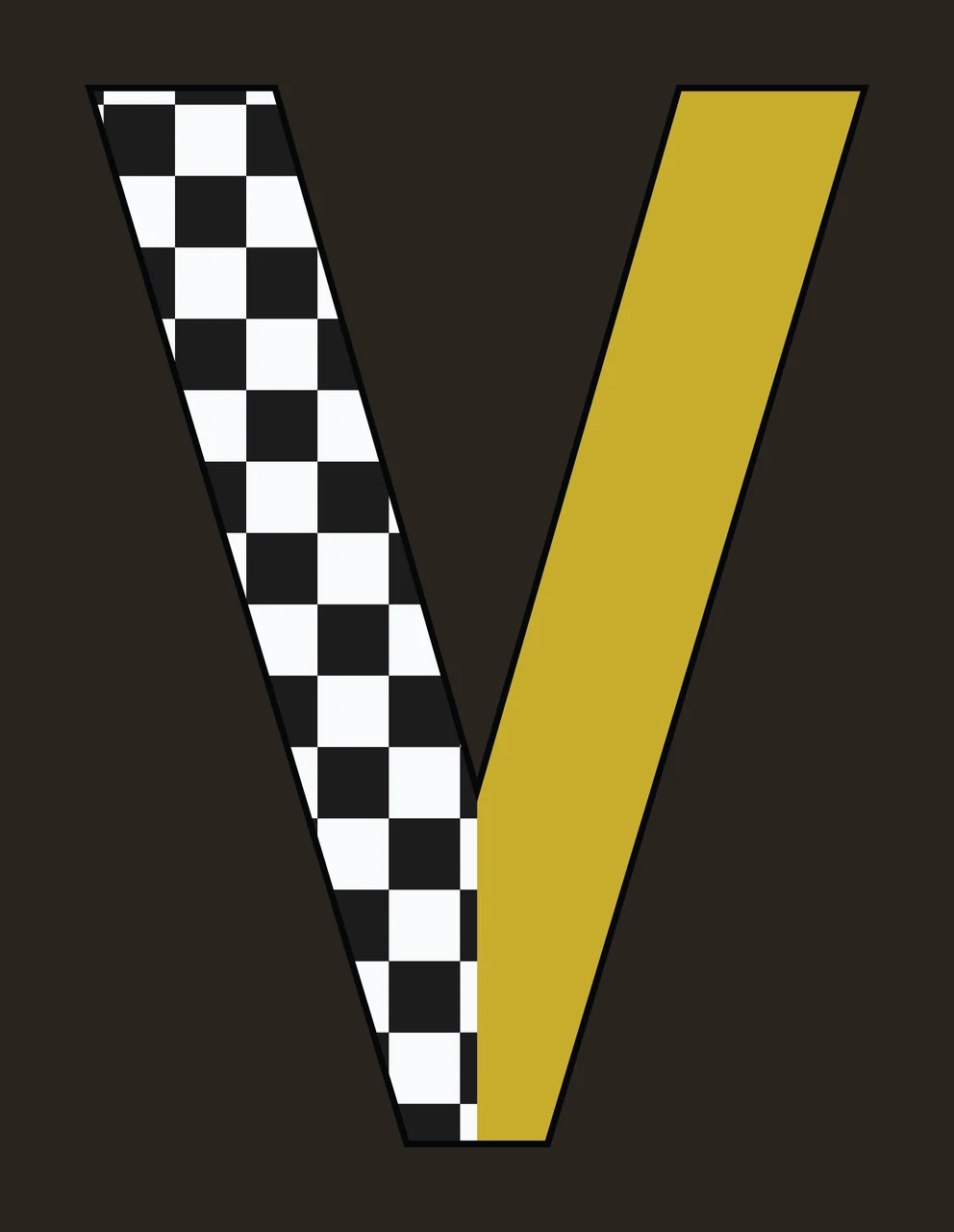 Can Glass Wrap V Split Checkered And Gold contrast preview thumbnail