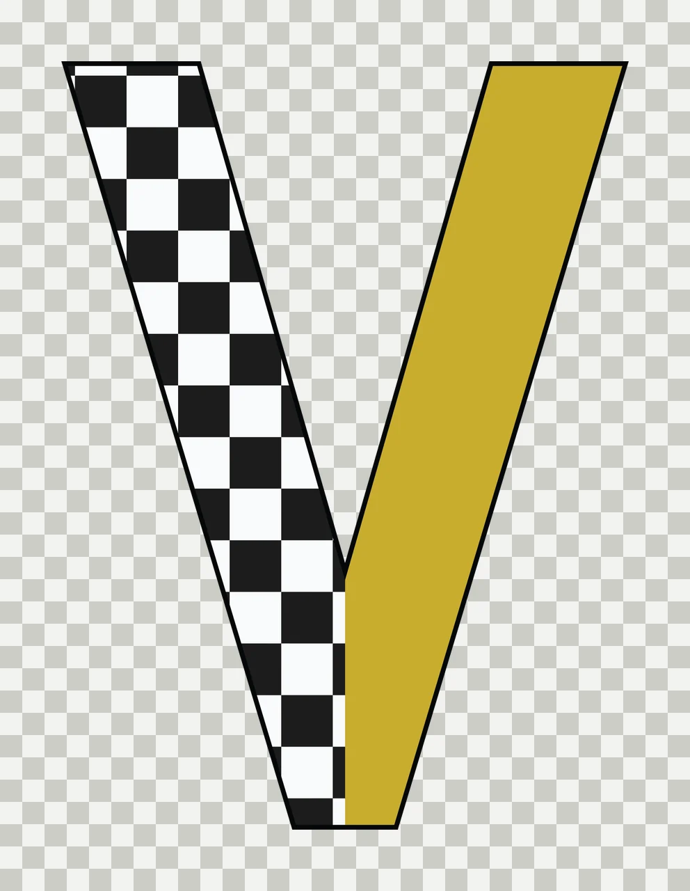 Can Glass Wrap V Split Checkered And Gold transparency and detail preview thumbnail