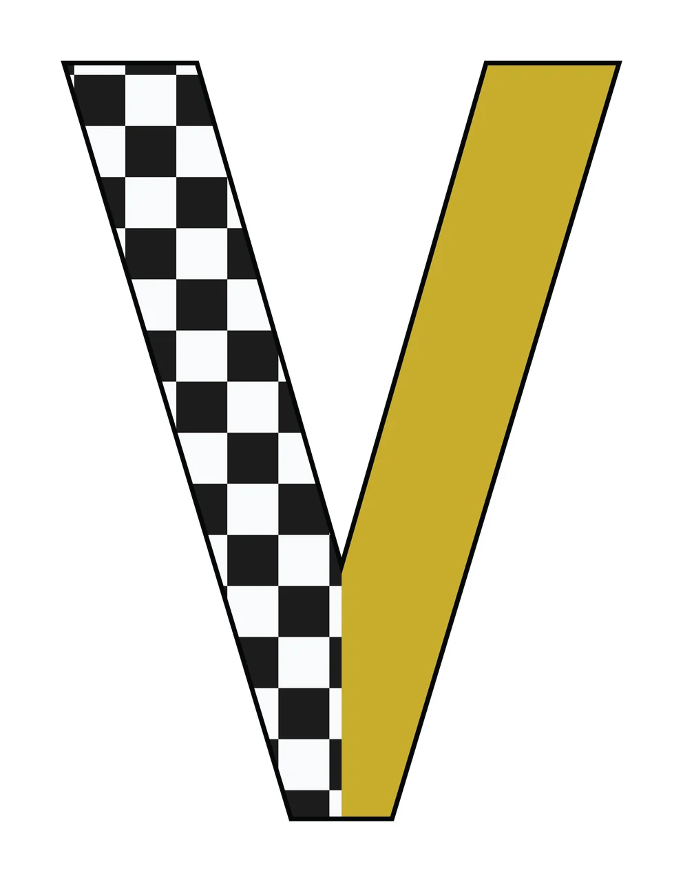 Can Glass Wrap V Split Checkered And Gold