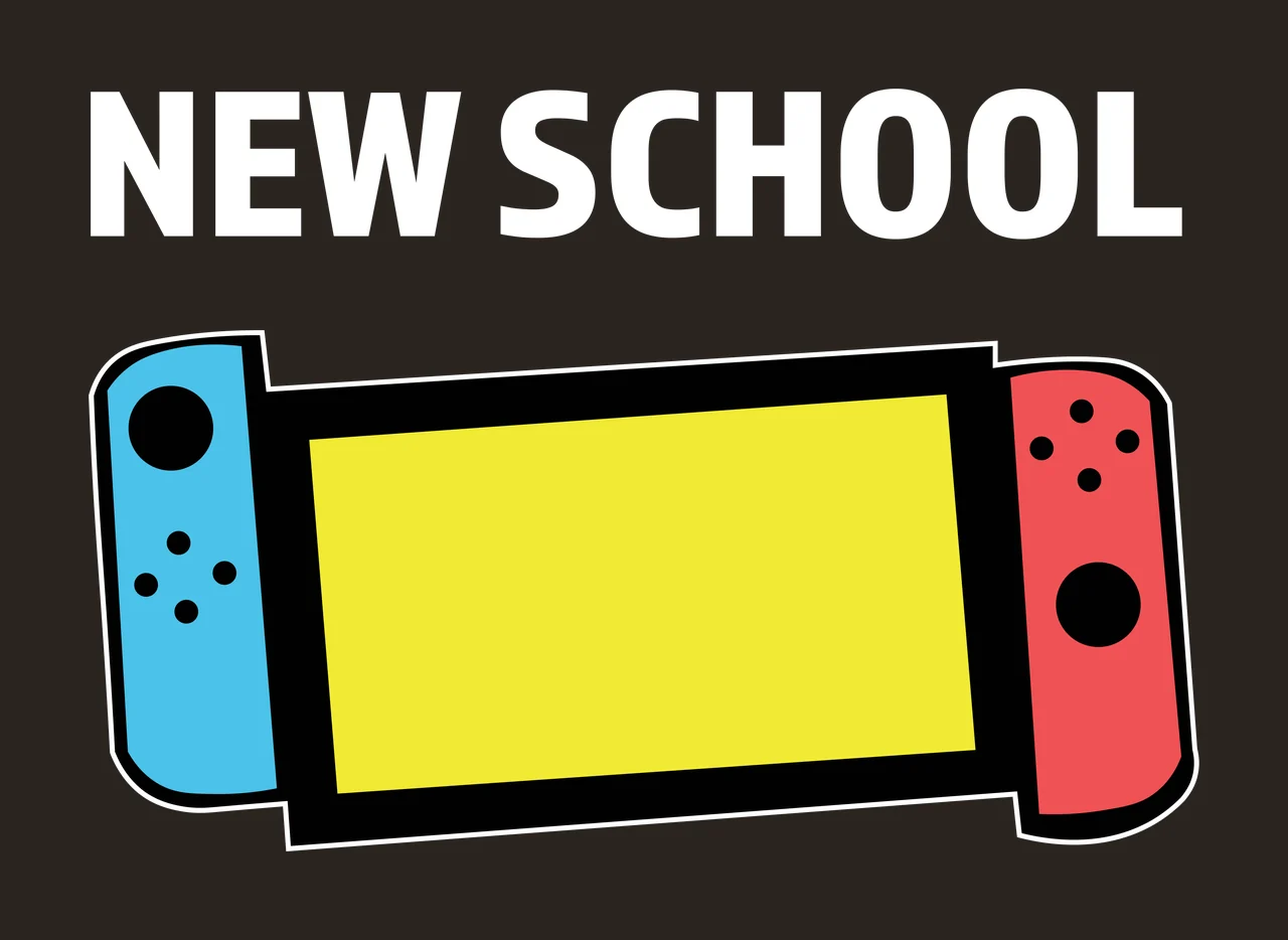 New School Text Above A Blank Black Scroll and graphic silhouette contrast preview thumbnail