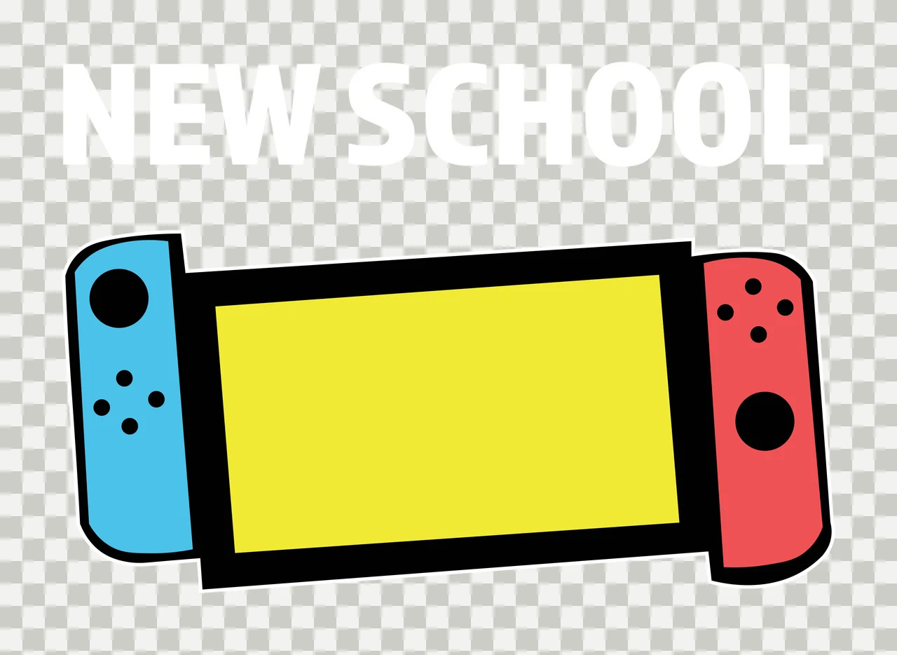 New School Text Above A Blank Black Scroll and graphic silhouette transparency and detail preview thumbnail