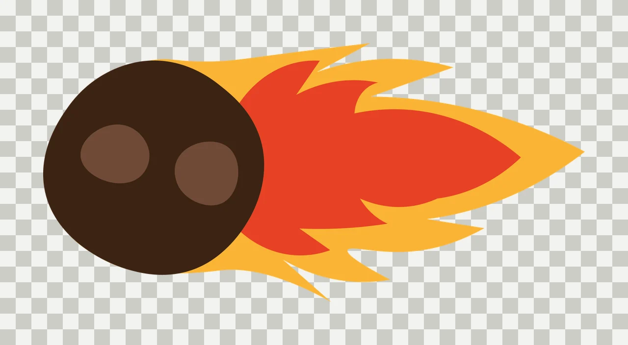 Space Black Silhouette Of A Comet With Trailing moving tail transparency and detail preview thumbnail