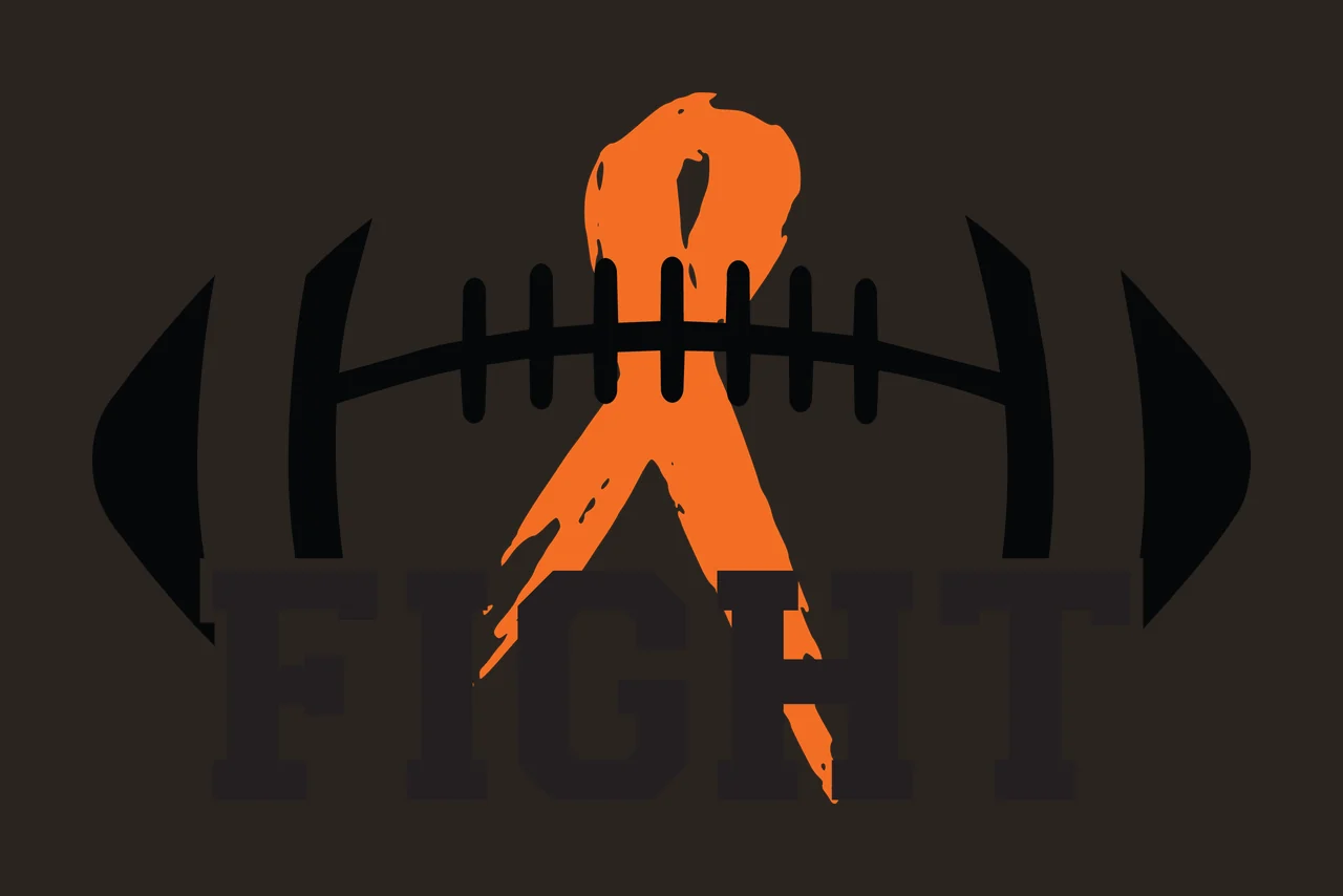 Fight Ribbon Superimposed With Football And Word contrast preview thumbnail
