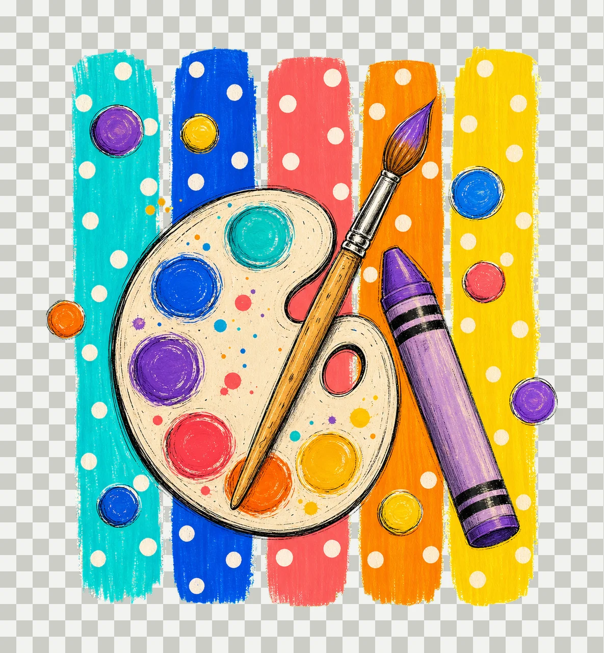 Colorful Creative Dots sublimation instant shirt Variation C transparency and detail preview thumbnail