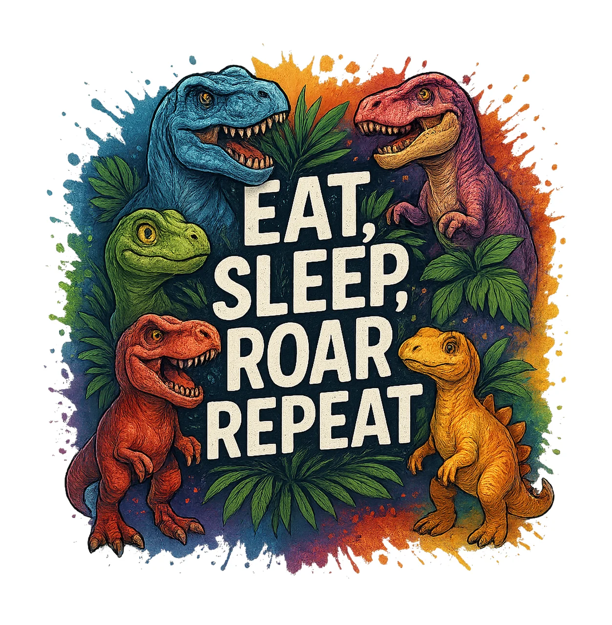 Dinosaur Shirt Artwork Summer Vibes Sublimation Boy Fun Dino