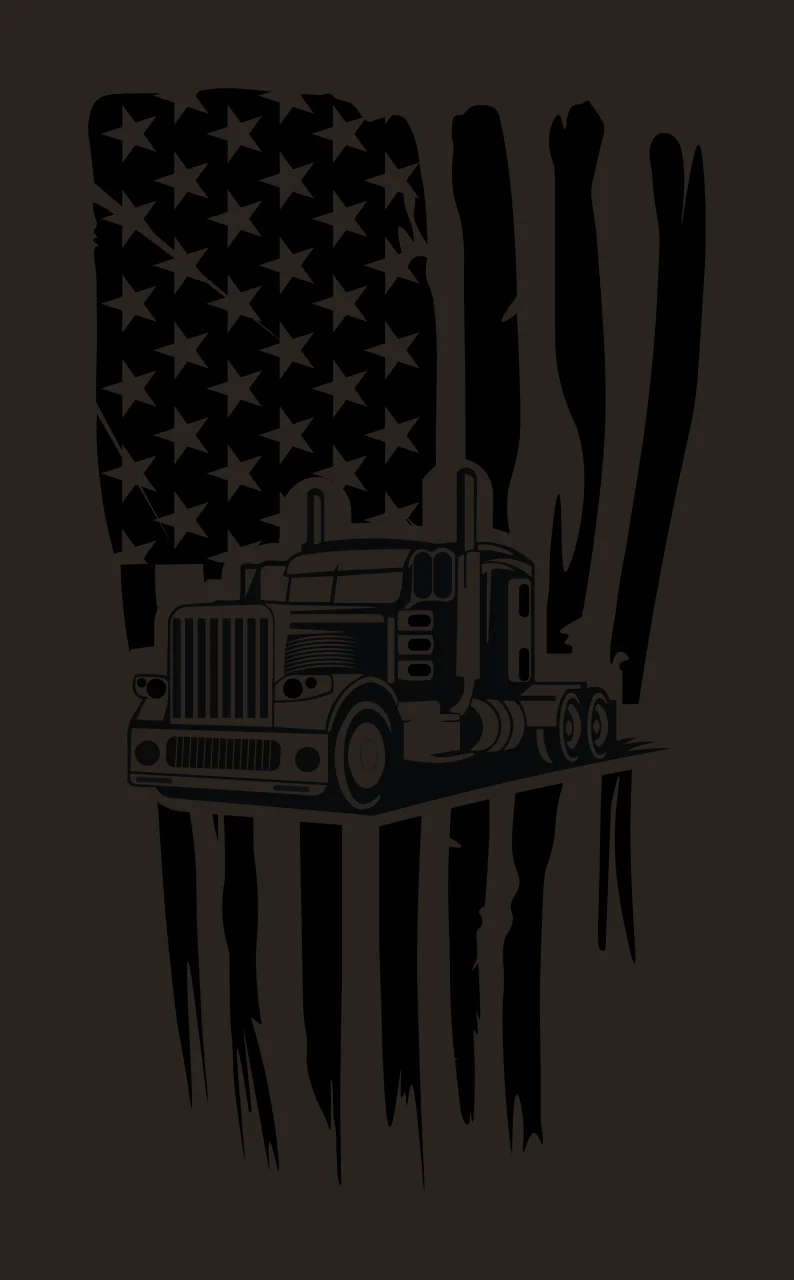 Truck Flag Silhouette Overlaid On Torn stars stripes stencil contrast preview thumbnail
