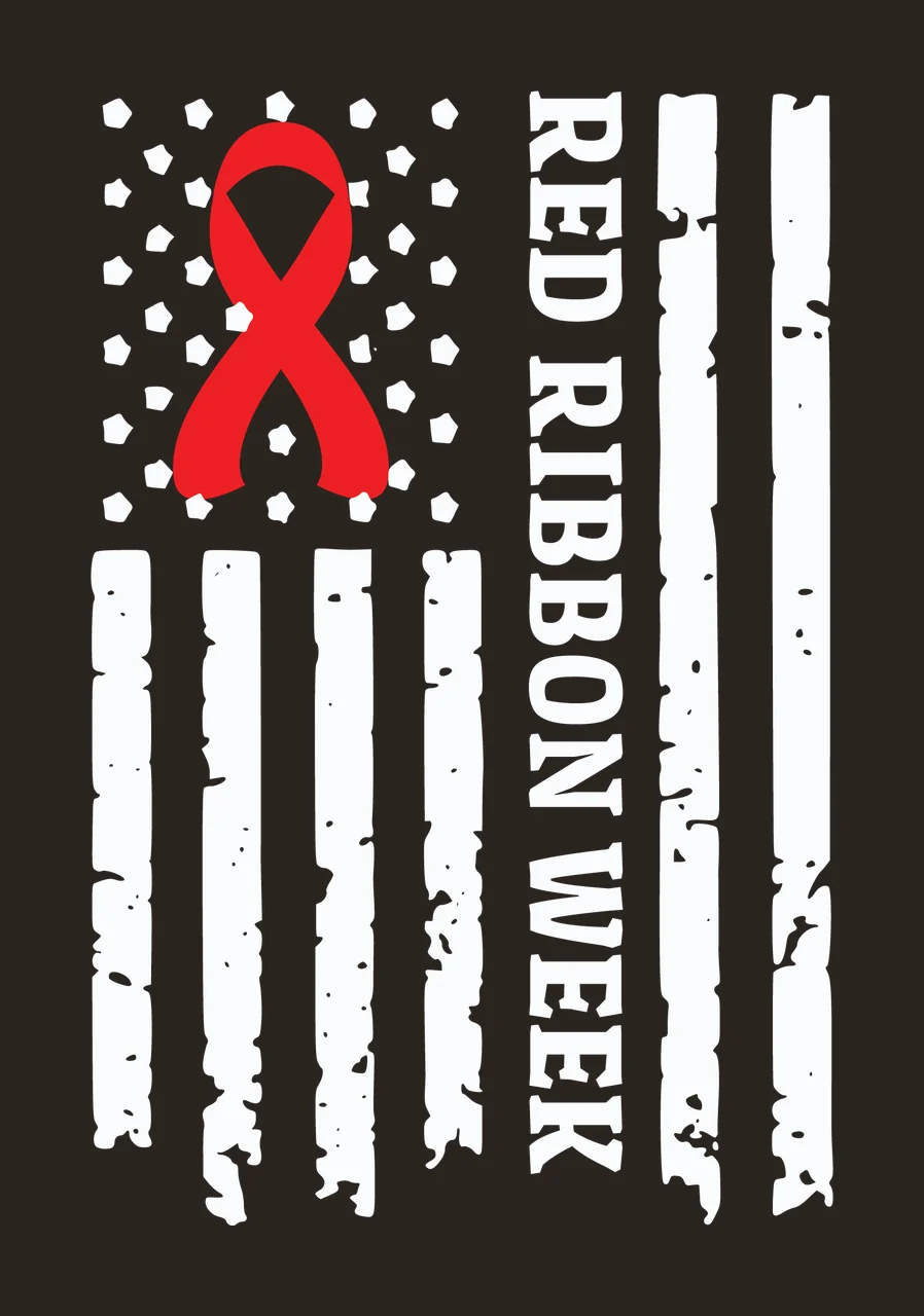 Red Ribbon Week Distressed Flag Graphic contrast preview thumbnail