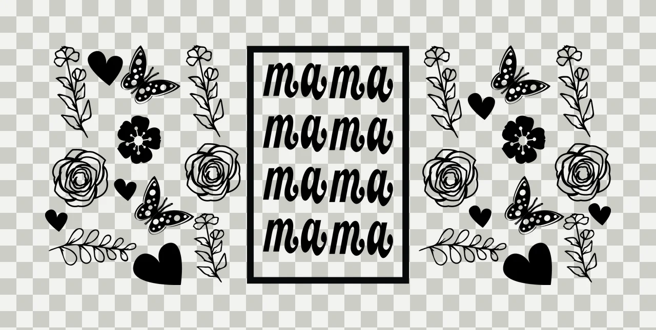 Can Glass Wrap Text Surrounded By Floral Elements and flowers transparency and detail preview thumbnail