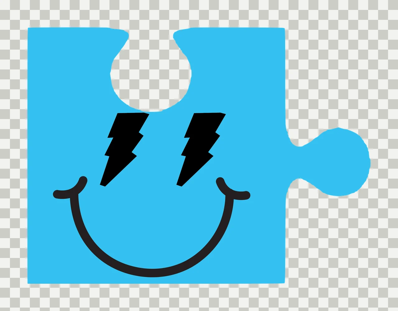 Solid Black Jigsaw Puzzle Piece With One Protruding tab socket transparency and detail preview thumbnail