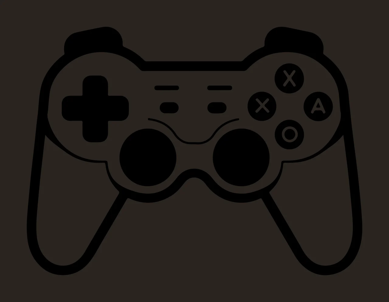 X O A Video Game Controller Silhouette symbols black white contrast preview thumbnail