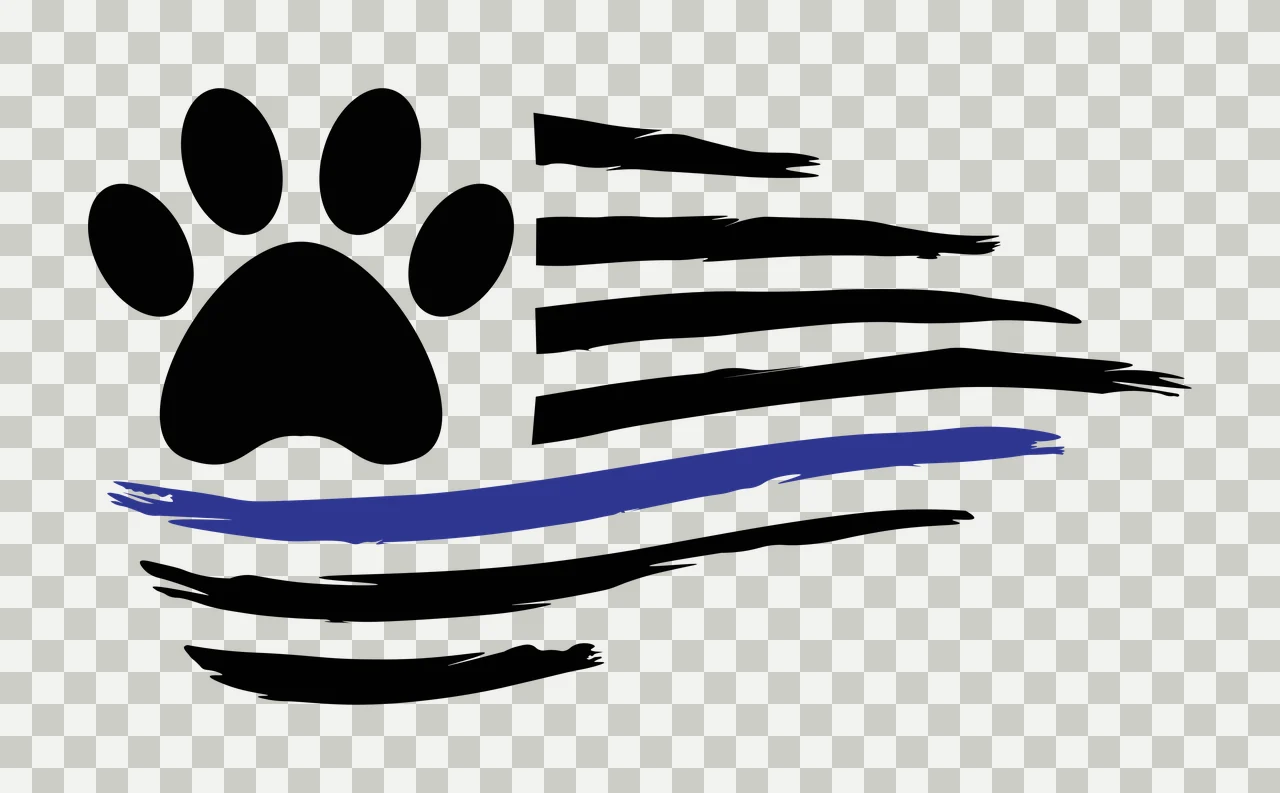 Keychain Paw Print And Distressed Flag Graphic illustration transparency and detail preview thumbnail