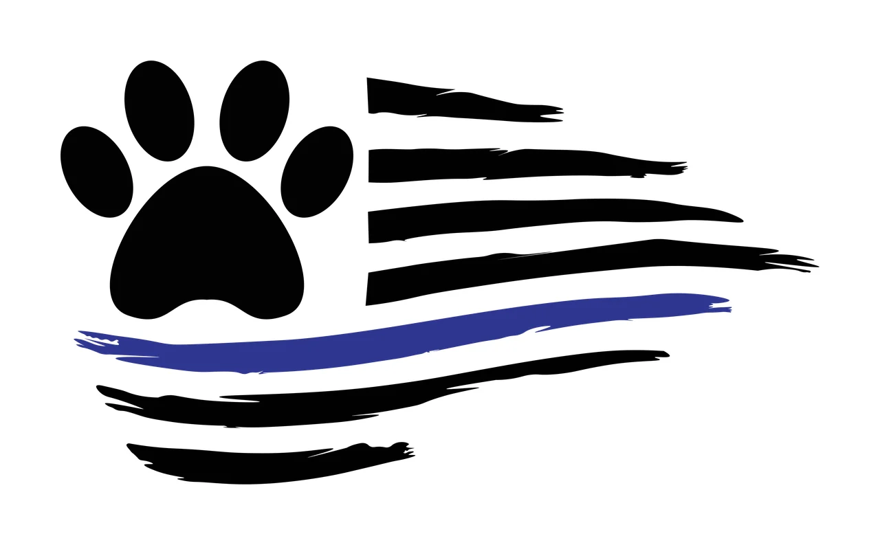 Keychain Paw Print And Distressed Flag Graphic illustration
