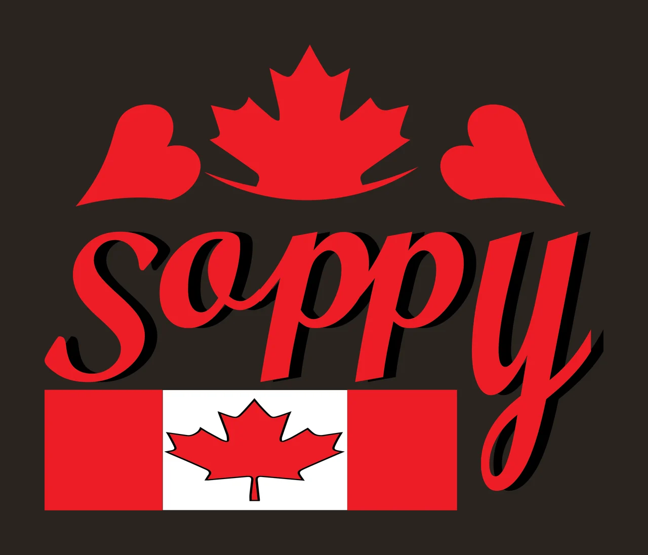 Text With Hearts And Leaf maple typography black white 1 7 contrast preview thumbnail