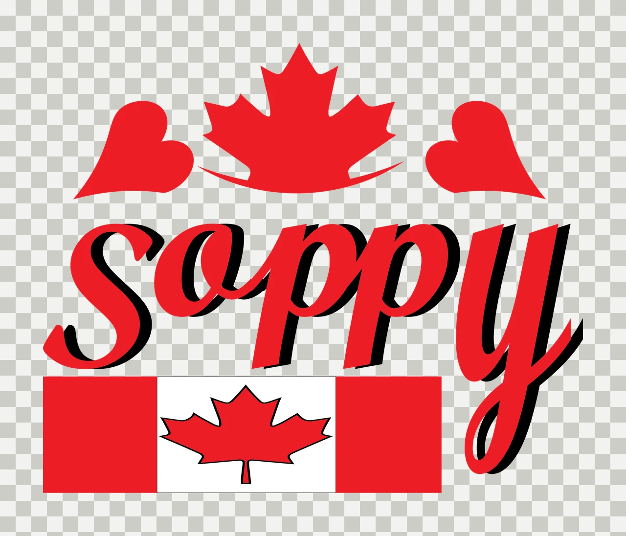 Text With Hearts And Leaf maple typography black white 1 7 transparency and detail preview thumbnail