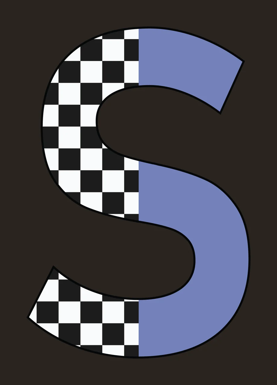 Can Glass Wrap S Letter Checkered Split Design contrast preview thumbnail
