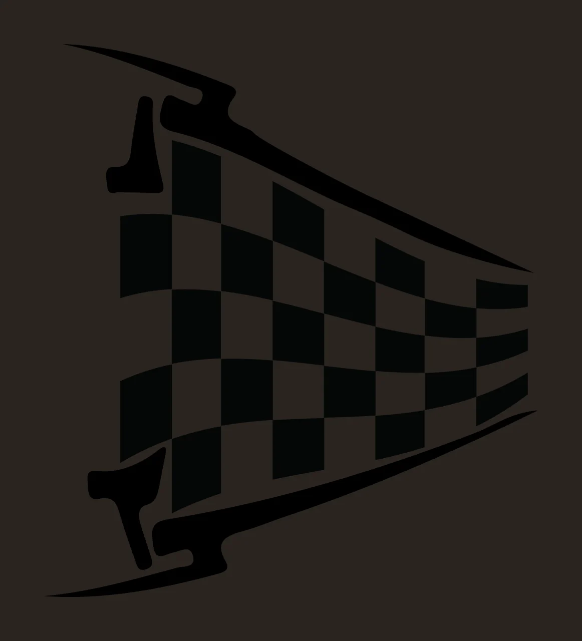 Black And White Checkered Pattern On A Curved flag waving banner contrast preview thumbnail