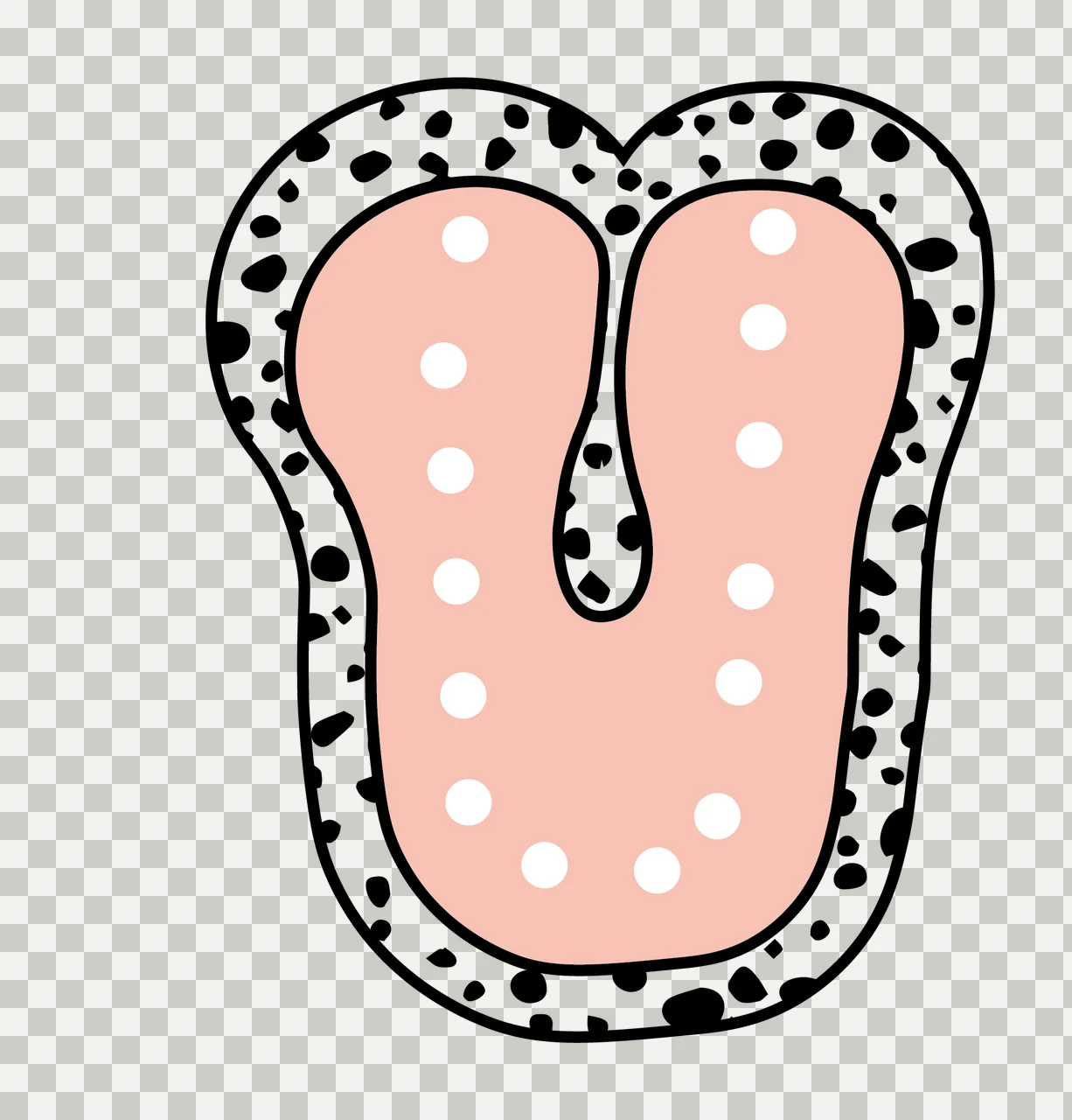 Dalmatian Dots Font Race Doodle Character 12 racing checkered flag transparency and detail preview thumbnail