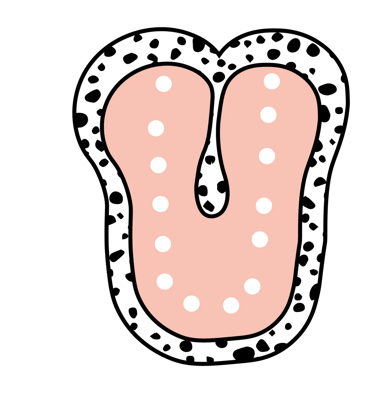Dalmatian Dots Font Race Doodle Character 12 racing checkered flag