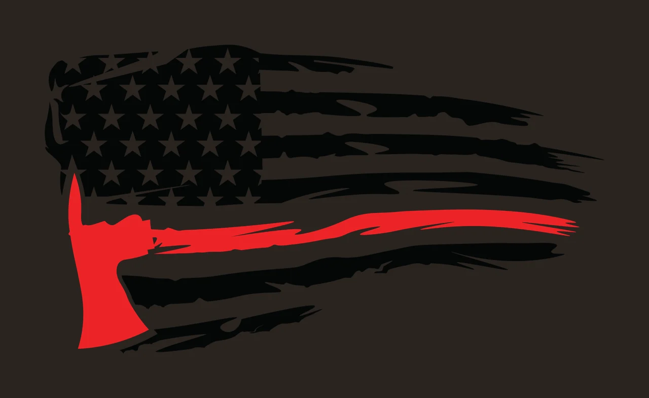 Flag Distressed Horizontal Graphic With A Black Silhouette axe contrast preview thumbnail