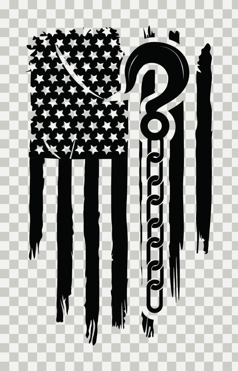 Flag Crane Hook Over Distressed American Superimposed chain transparency and detail preview thumbnail