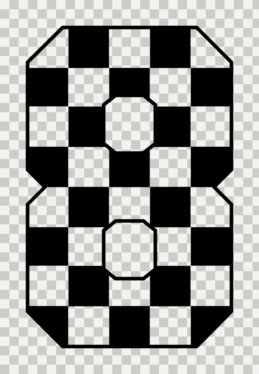 Black And White Checkered Number Eight Pattern Silhouette displaying transparency and detail preview thumbnail