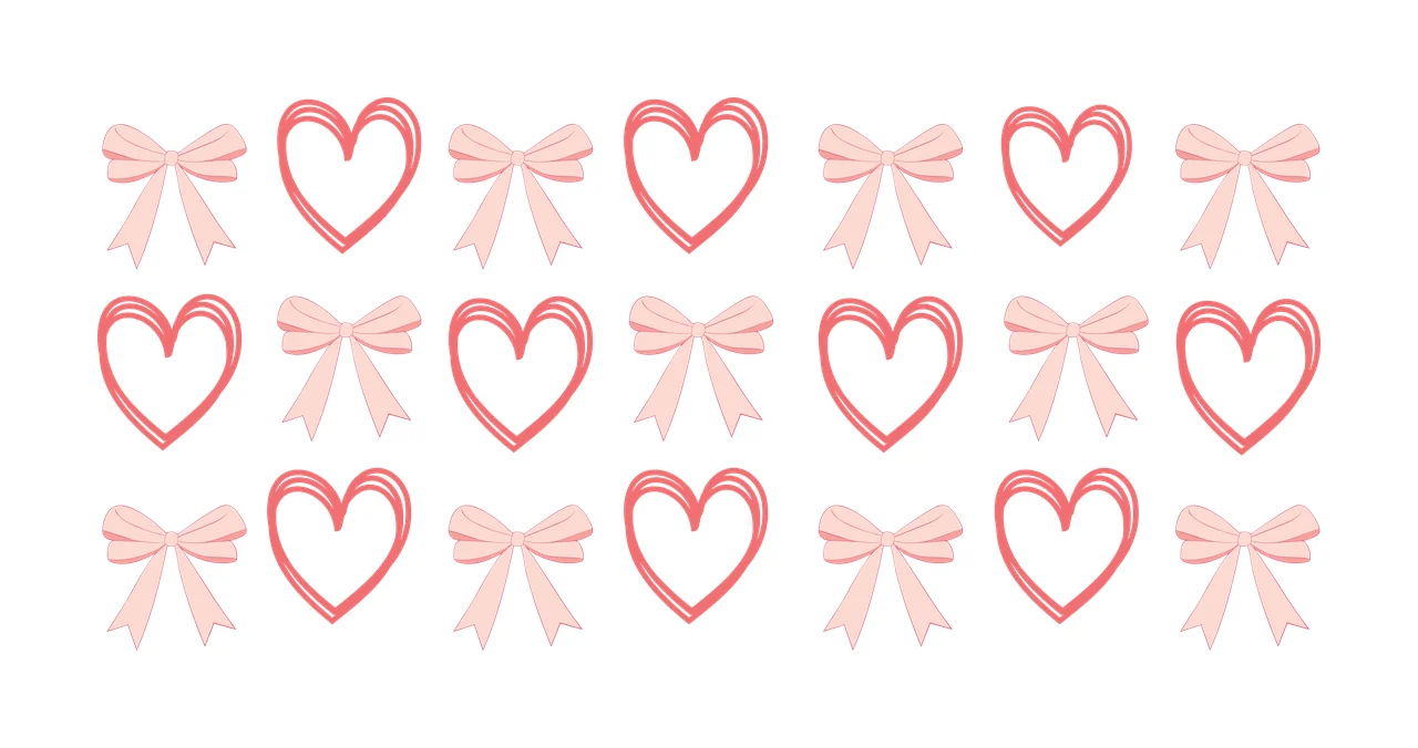 Bow Can Glass Wrap Heart And Pattern Design Hearts bows black