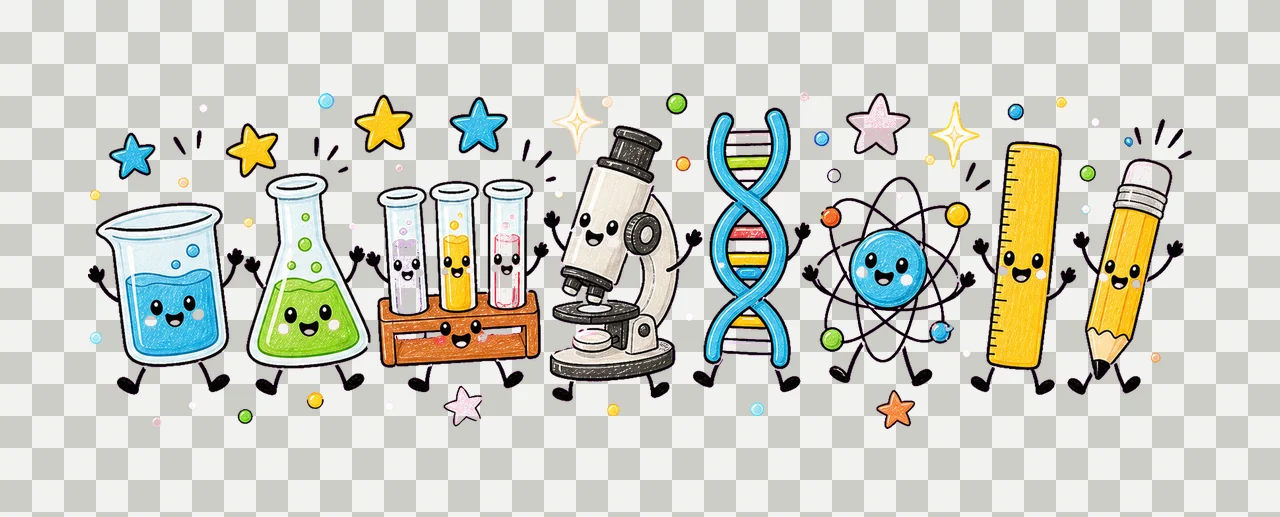 Science Teacher Doodle Characters STEM Teacher Design Lab transparency and detail preview thumbnail