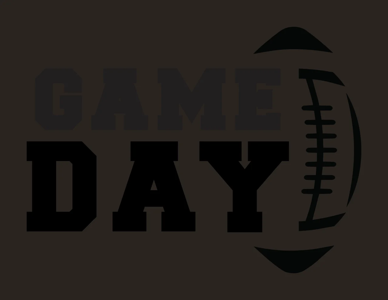 Football Game Day Text Graphic With A Vertical displaying ball contrast preview thumbnail