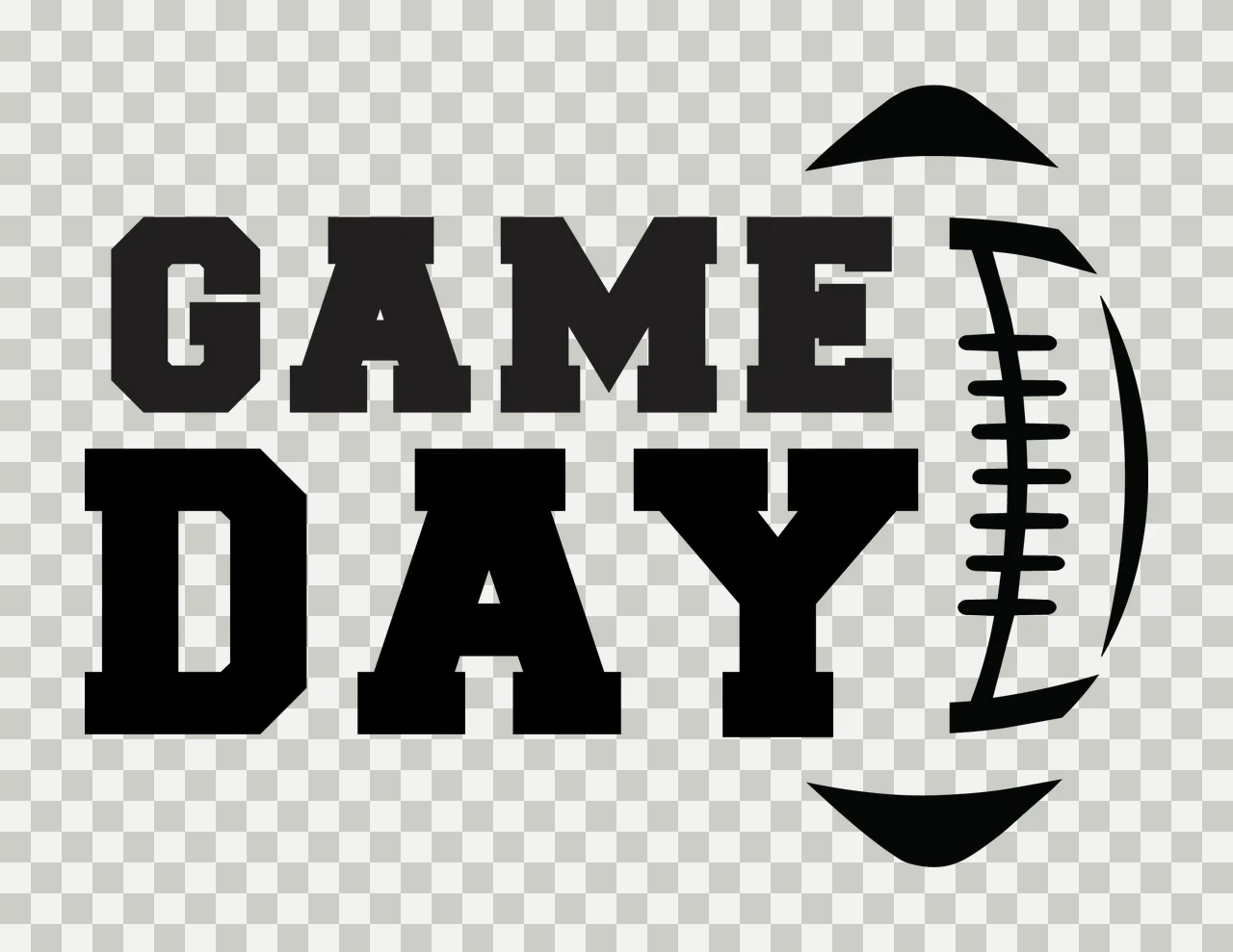 Football Game Day Text Graphic With A Vertical displaying ball transparency and detail preview thumbnail
