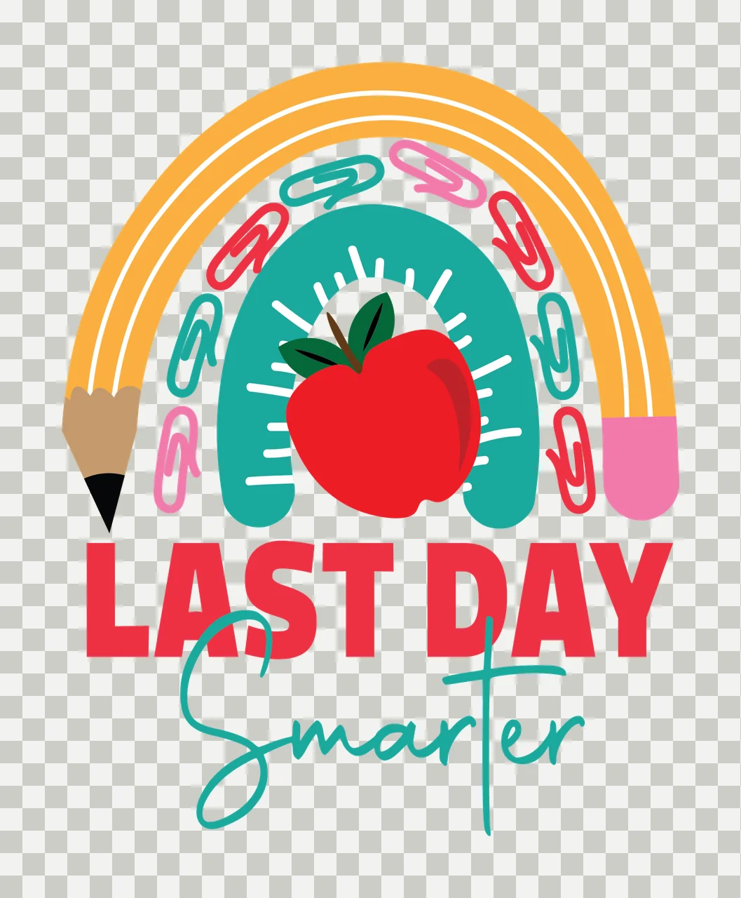 Rainbow Paperclip Graphic decorating fruit silhouette black transparency and detail preview thumbnail