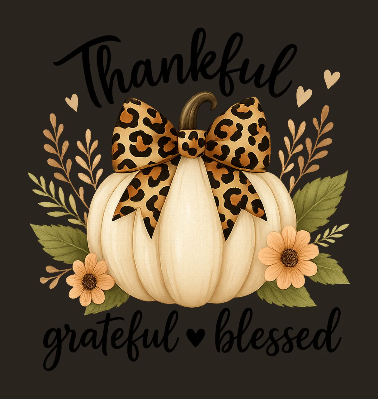 Grateful Thankful Blessed Fall Coquette Design Preppy contrast preview thumbnail