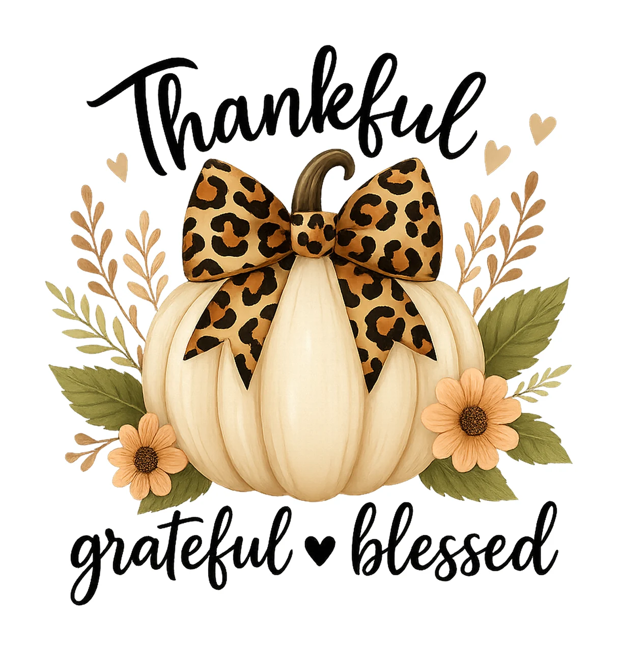 Grateful Thankful Blessed Fall Coquette Design Preppy